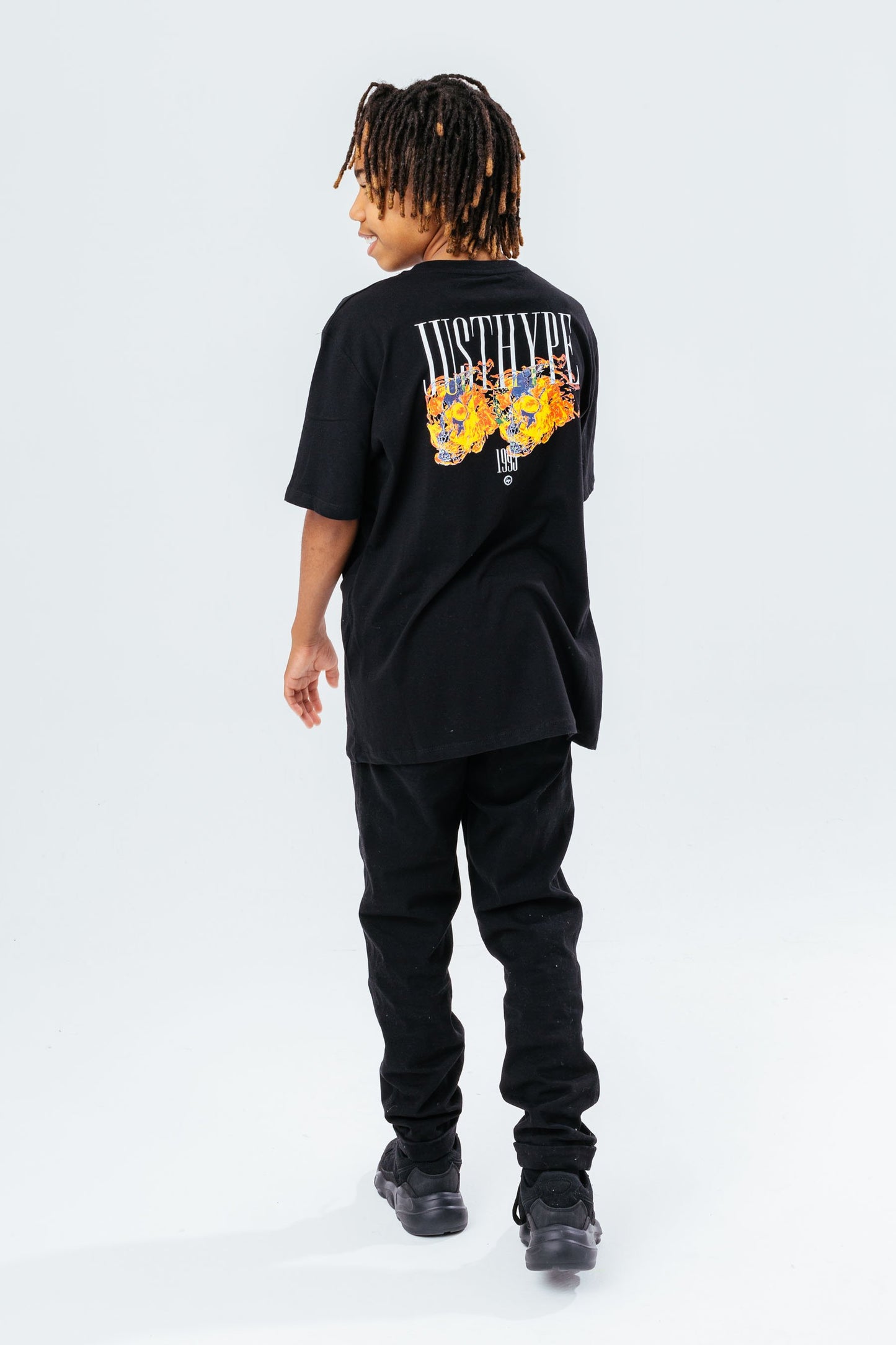 HYPE FIRE SKULL OVERSIZED BOYS T-SHIRT