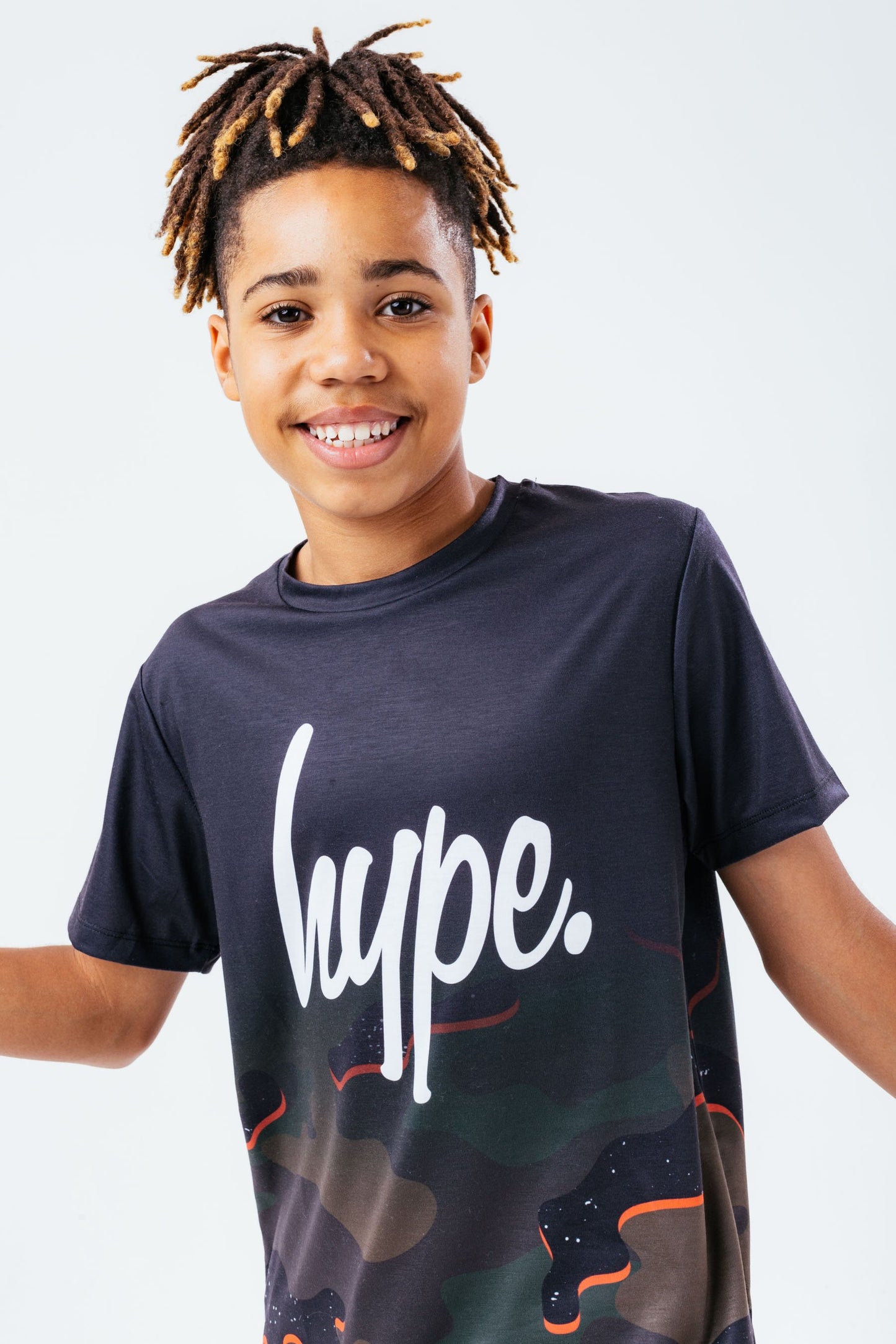 HYPE ORANGE DROP CAMO BOYS T-SHIRT