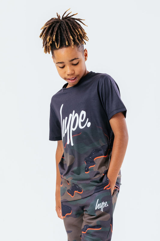 HYPE ORANGE DROP CAMO BOYS T-SHIRT