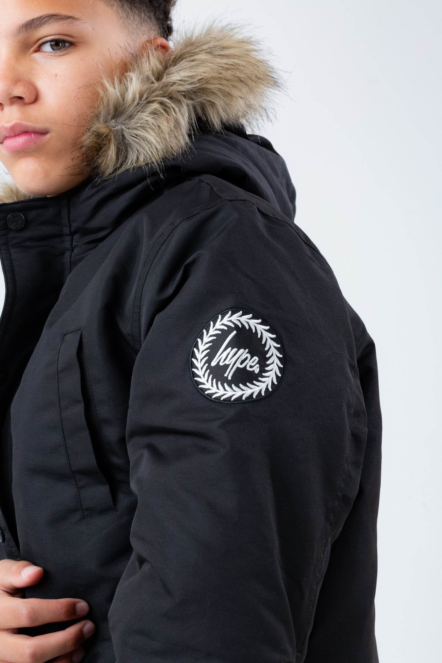 HYPE BLACK KIDS PARKA JACKET