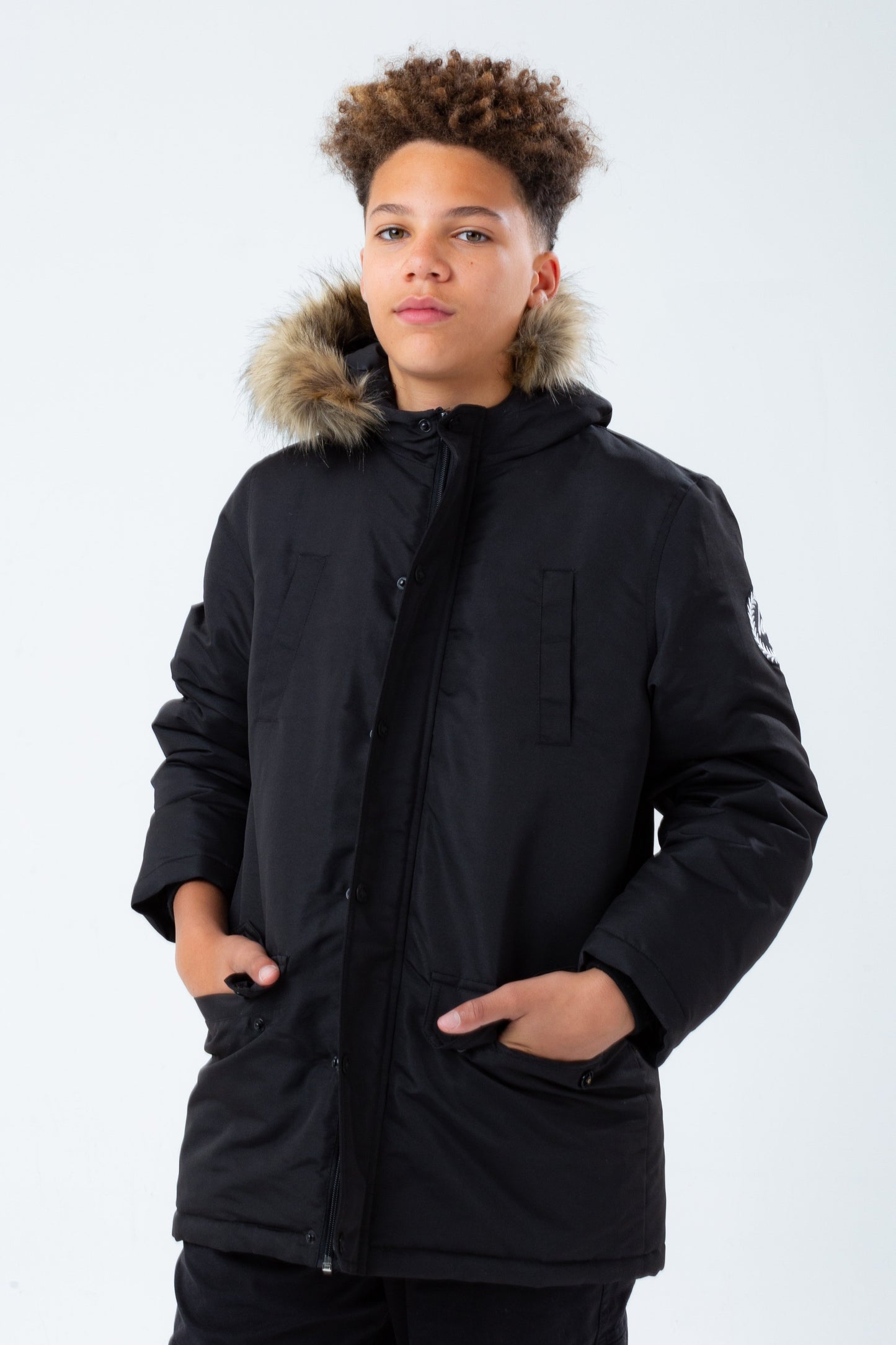 HYPE BLACK KIDS PARKA JACKET