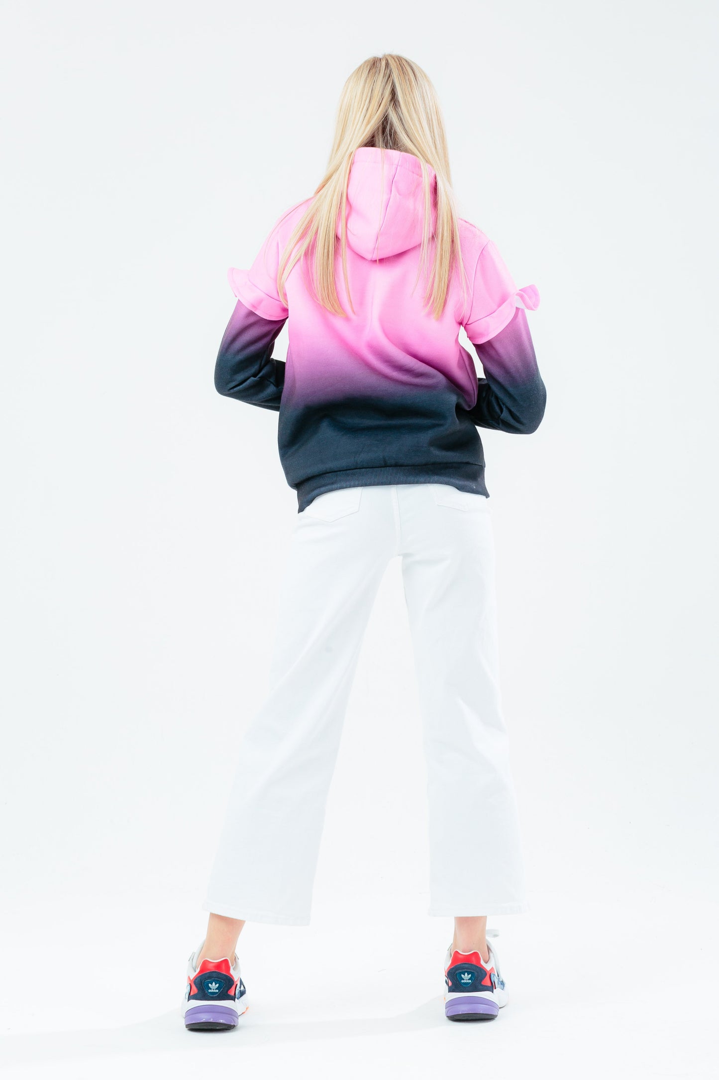 HYPE PINK FADE RUFFLE GIRLS HOODIE