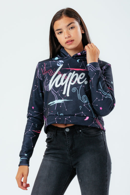 HYPE GALAXY GIRLS CROP HOODIE