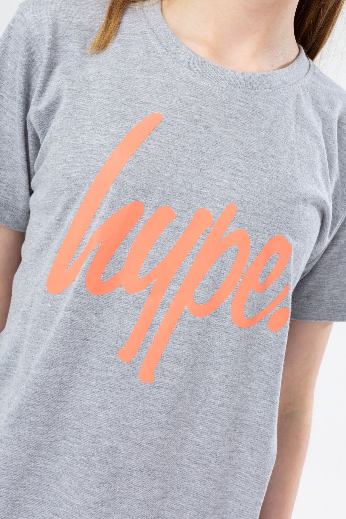 HYPE GREY & PEACH SCRIPT GIRLS T-SHIRT & LEGGINGS SET