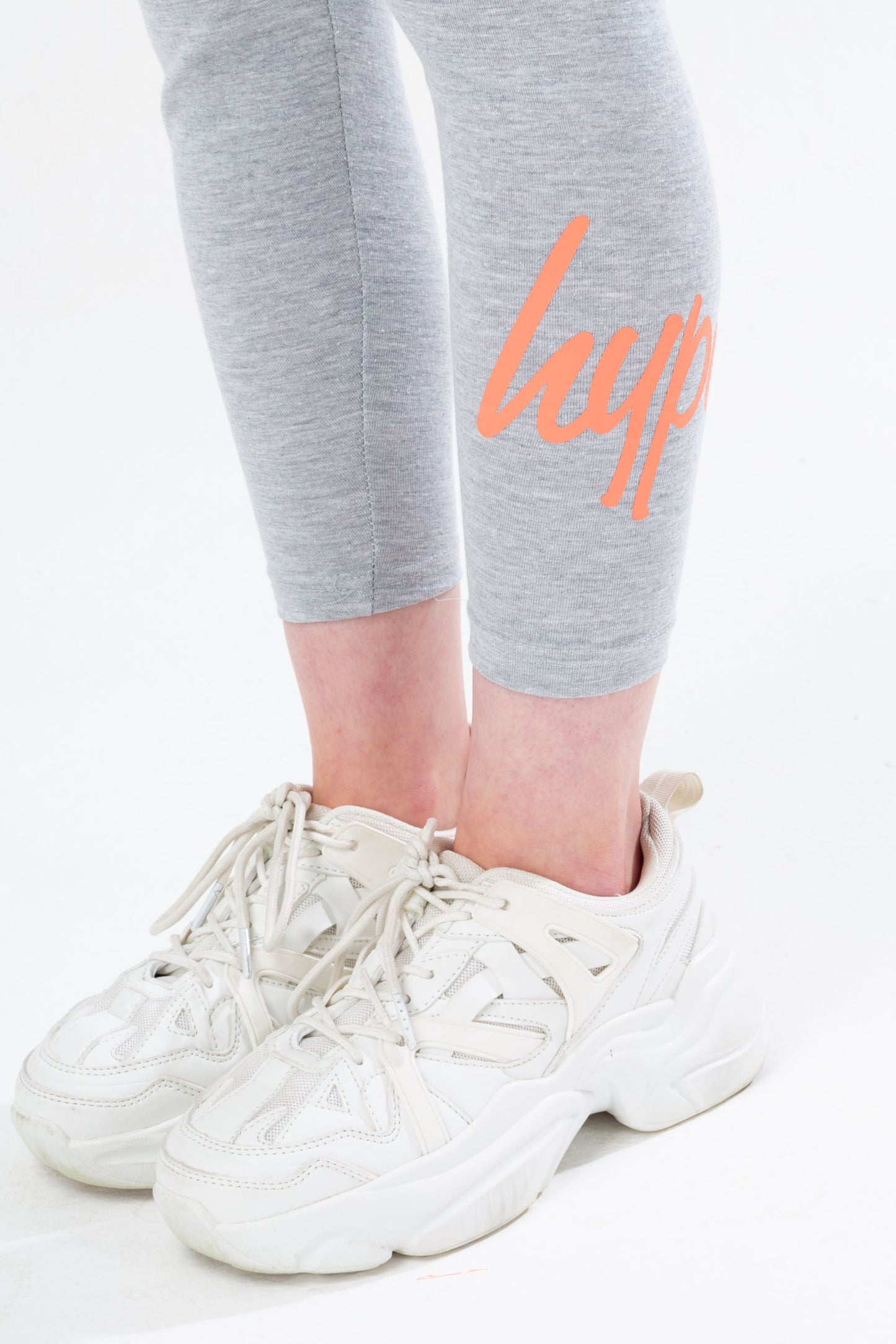 HYPE GREY & PEACH SCRIPT GIRLS T-SHIRT & LEGGINGS SET