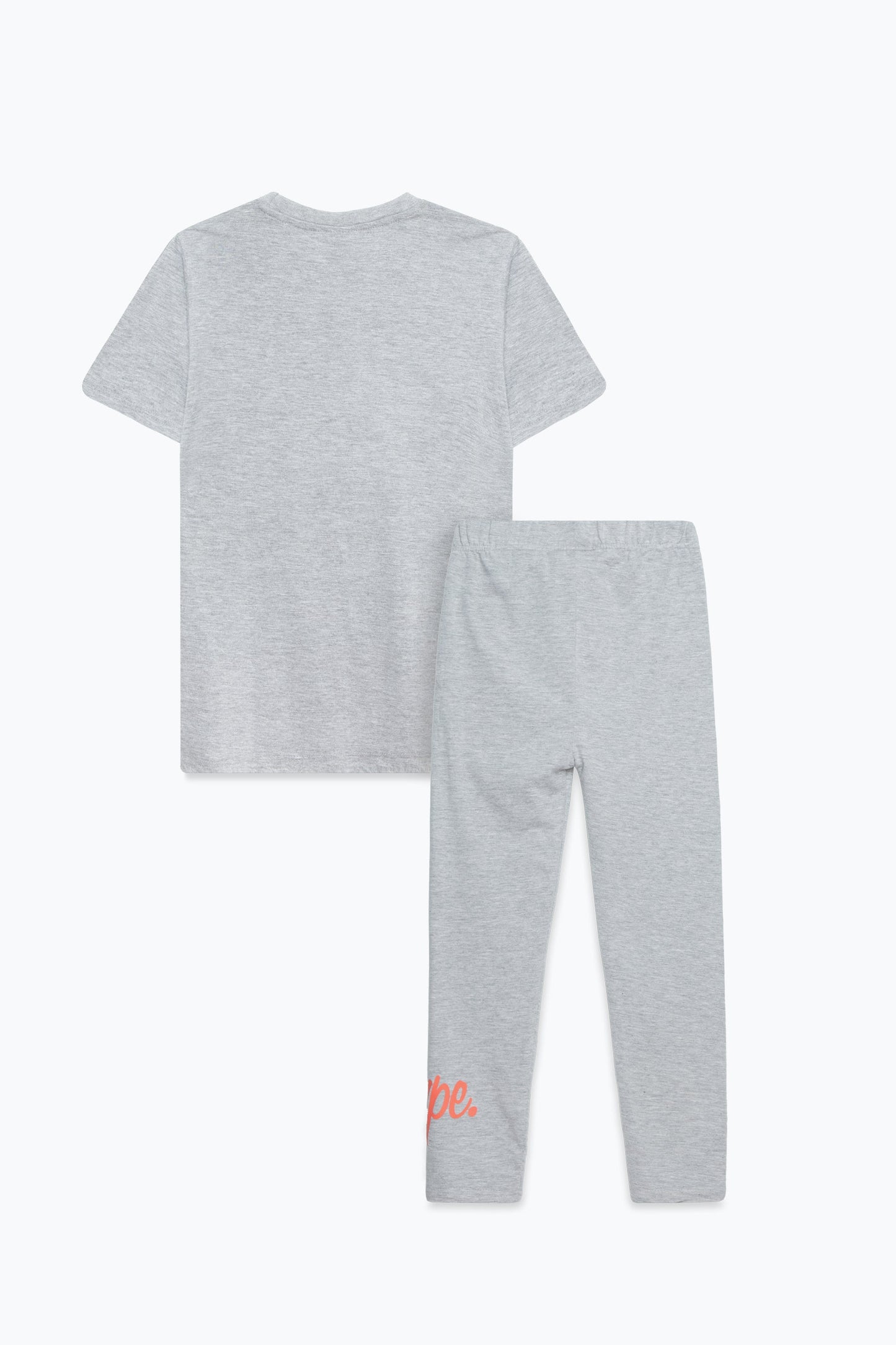 HYPE GREY & PEACH SCRIPT GIRLS T-SHIRT & LEGGINGS SET