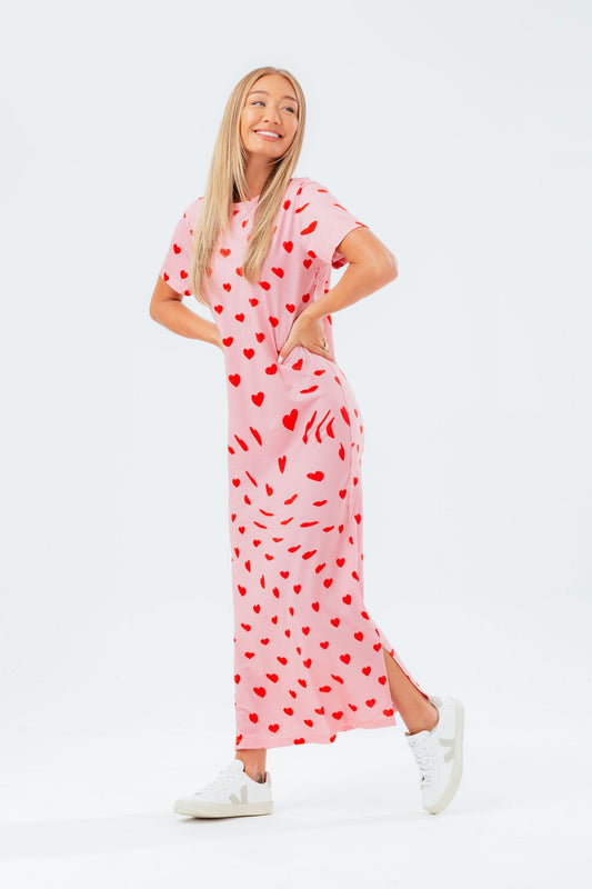 HYPE WARP HEART WOMEN'S MAXI TEE DRESS