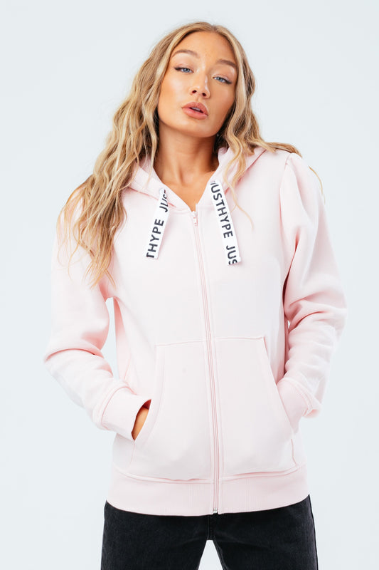 HYPE PINK BALLOON SLEEVE ZIP WOMEN'S HOODIE