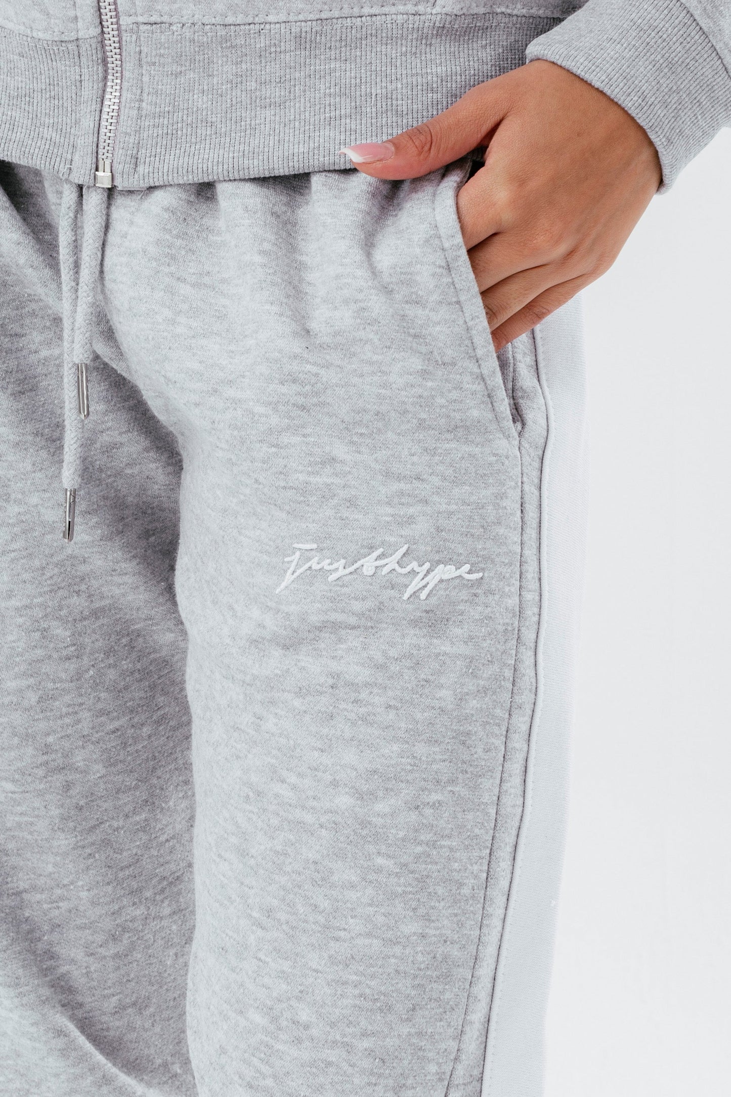 HYPE GREY MARL ZIP WOMEN'S TRACKSUIT SET