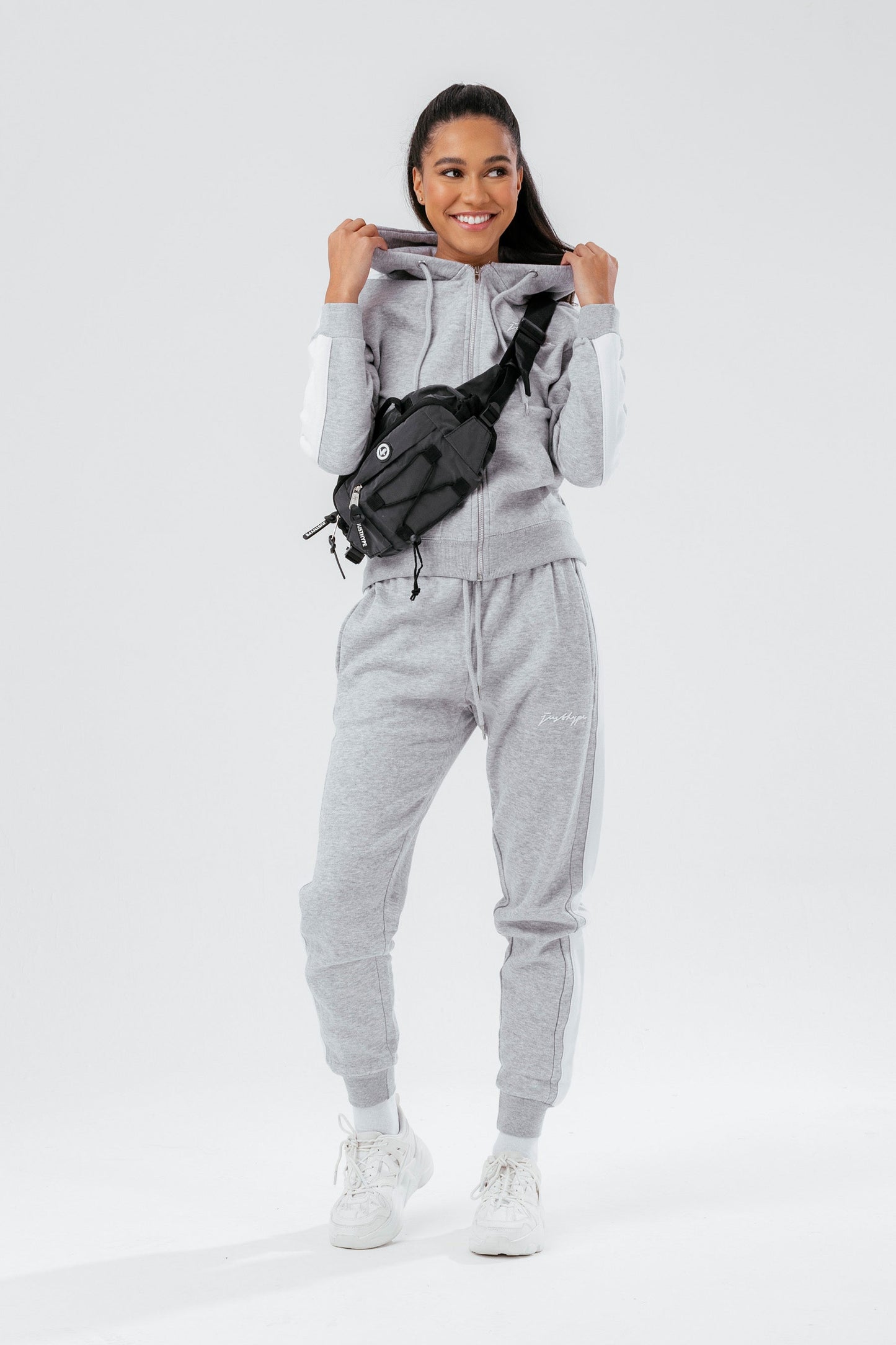 HYPE GREY MARL ZIP WOMEN'S TRACKSUIT SET