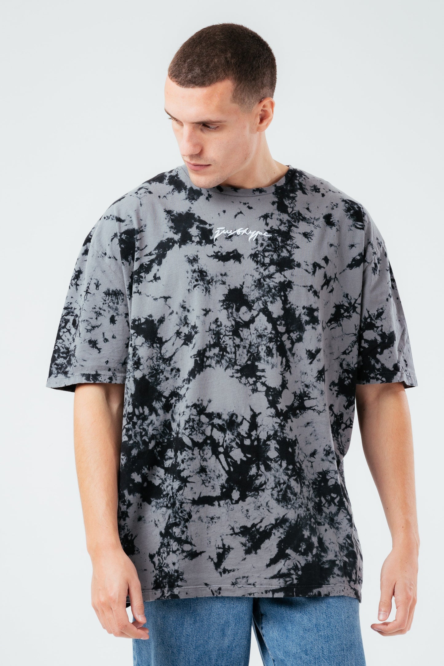 HYPE GREY ACID WASH MEN'S T-SHIRT