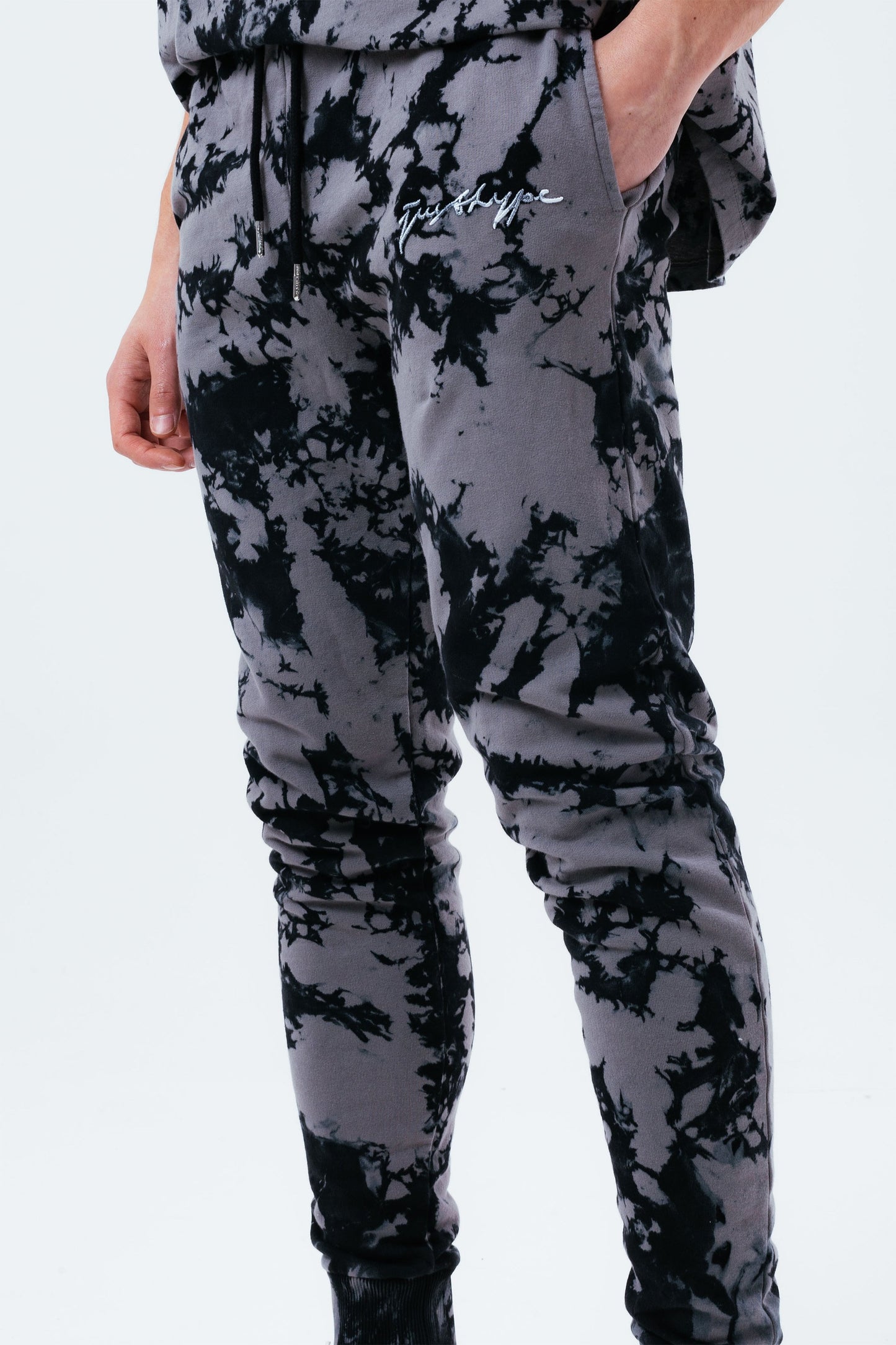 HYPE ACID WASH OVERSIZED SCRIBBLE MEN'S JOGGERS