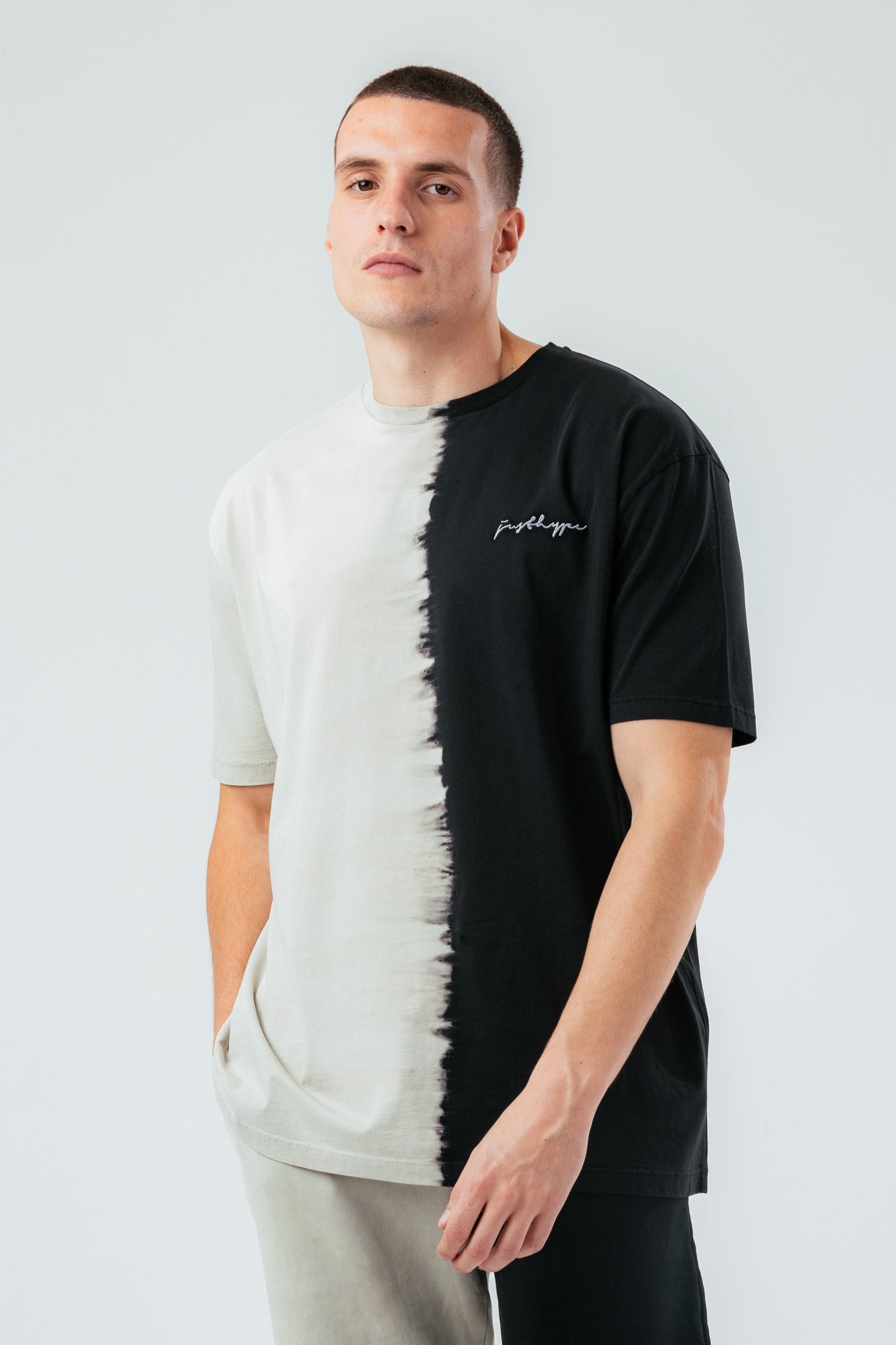 HYPE MULTI SPLICE TIE DYE OVERSIZED MEN'S T-SHIRT