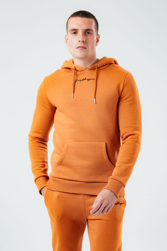 HYPE BURNT ORANGE SCRIBBLE MEN'S HOODIE