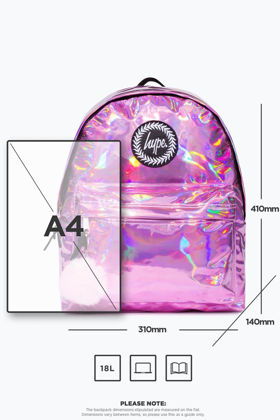 HYPE PINK HOLOGRAPHIC BACKPACK